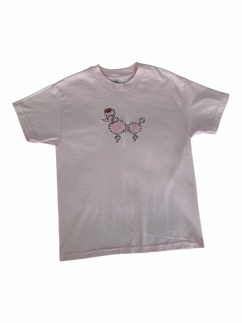 Custom Paris Poodle Applique Shirt Eiffel Tower Back Graphic Girls 10-12